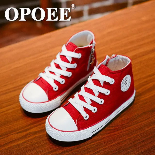 14 kinds New Arrived Size 25-37 Children Shoes Kids Canvas Sneakers Boys Jeans Flats Girls Boots Denim Side Zipper Shoes