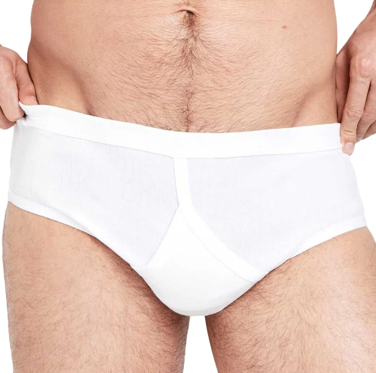 15 X Jockey Mens Y-Front Rib Brief Underwear - White