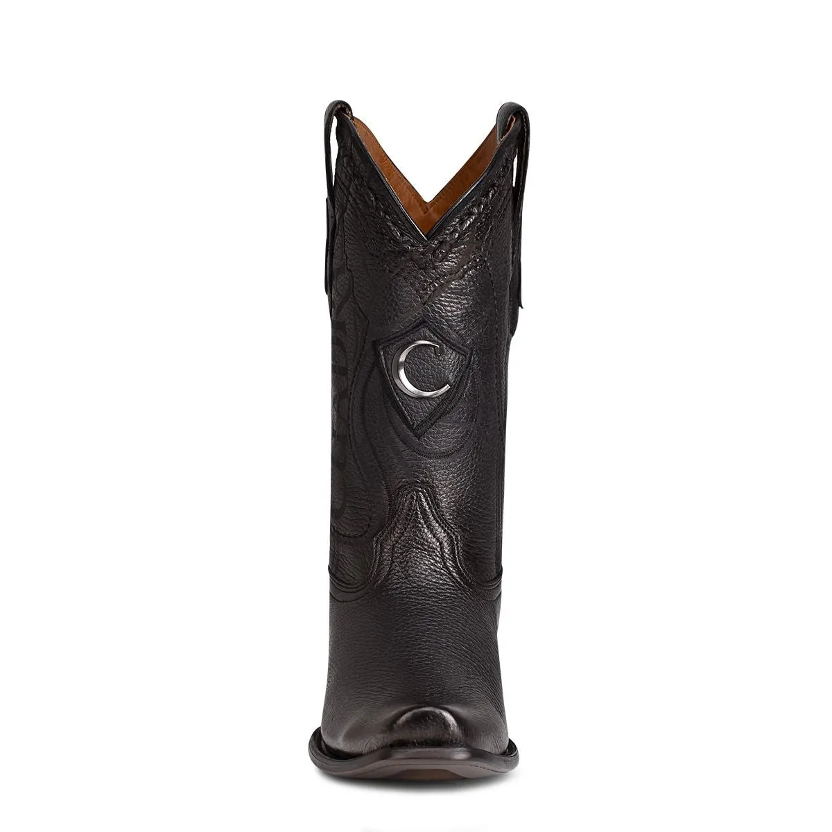 1J1NVE - Cuadra black dress cowboy deer leather boots for men