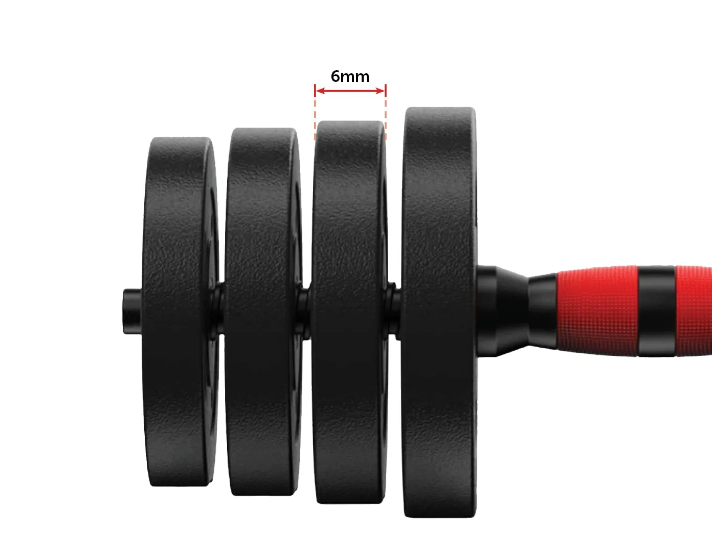 20kg Adjustable Rubber Dumbbell Barbell Set, Non-Slip Grip