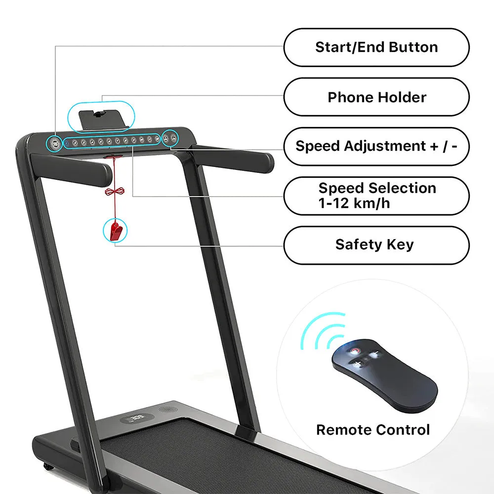 2.25HP Motorized 2-in-1 Folding Treadmill with Bluetooth Speaker, Remote Control