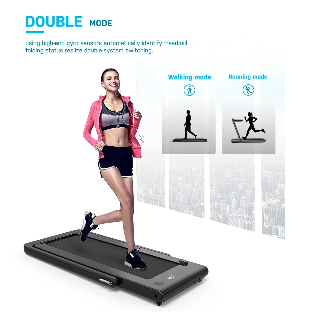 2.25HP Motorized 2-in-1 Folding Treadmill with Bluetooth Speaker, Remote Control