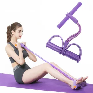 4-Tube Foot Pedal Resistance Band Elastic Pull Rope Fitness Equipment