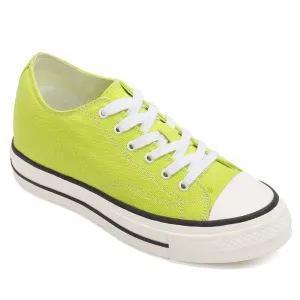 6 CM/2.36 Inches CMR CHAMARIPA Green Canvas Casual Elevator Shoes for Women