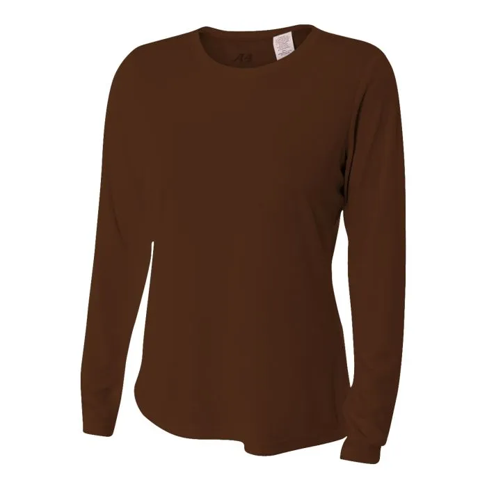 A4 Womens Long Sleeve Cooling Performance Crew