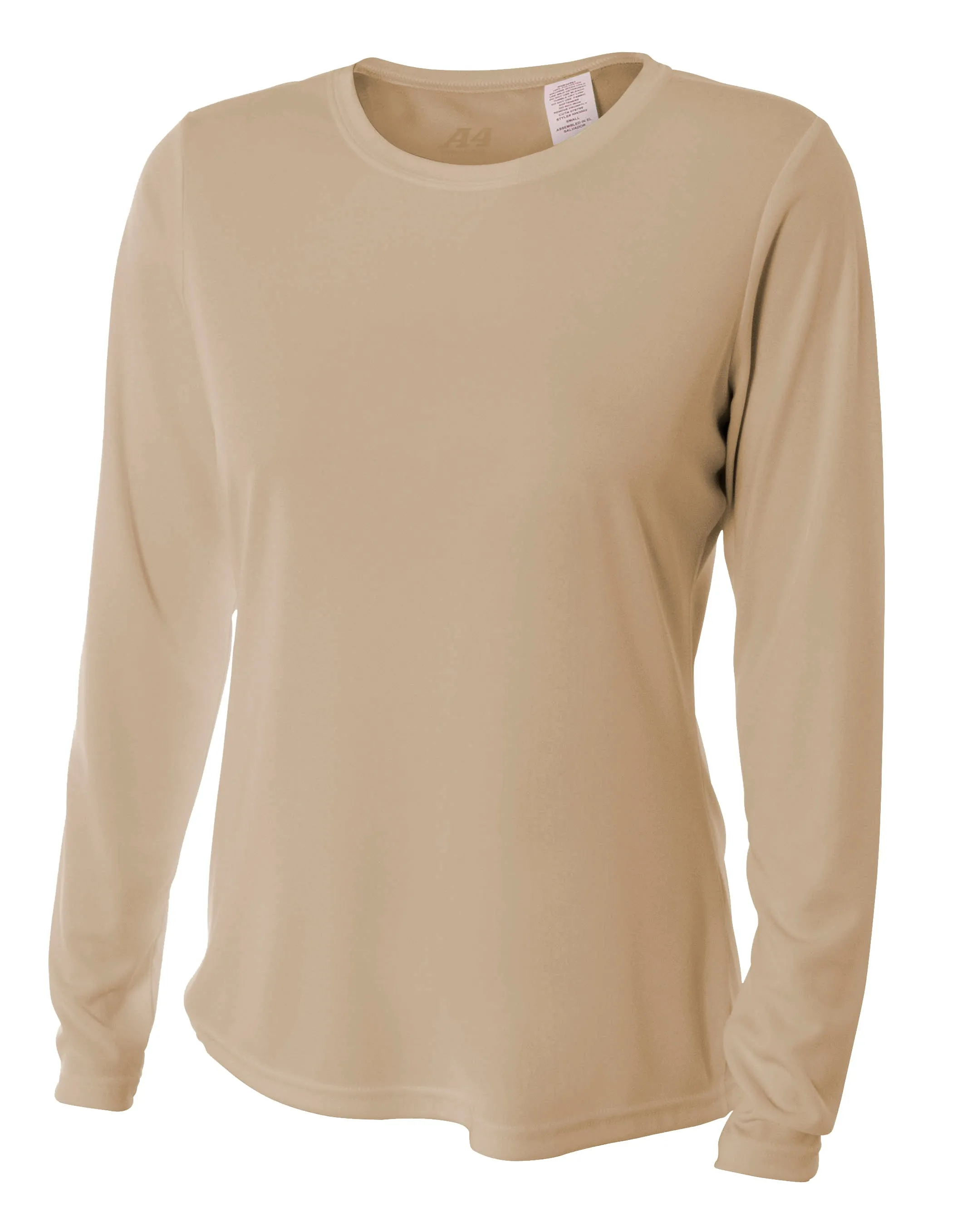 A4 Womens Long Sleeve Cooling Performance Crew