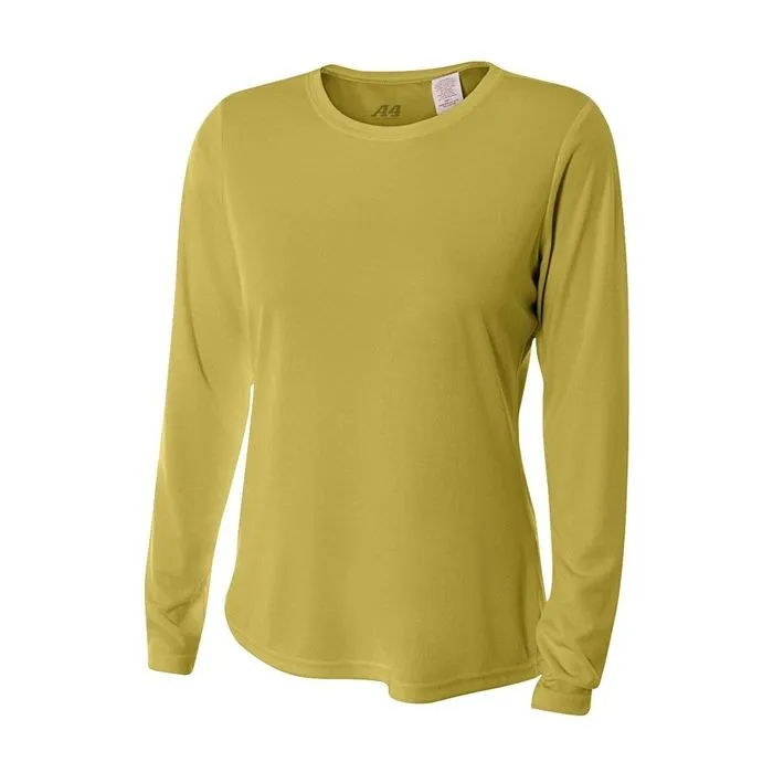 A4 Womens Long Sleeve Cooling Performance Crew