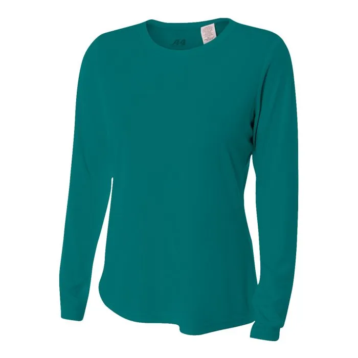 A4 Womens Long Sleeve Cooling Performance Crew