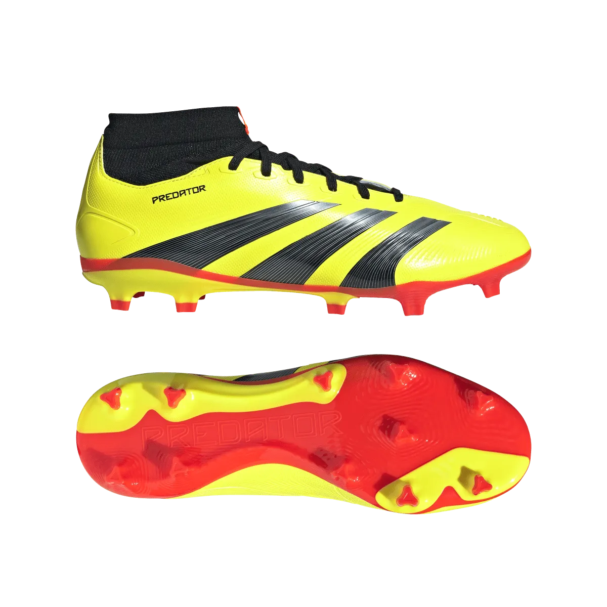 adidas Predator League Sock Firm Ground Junior Soccer Cleat IG7773 Yellow/Black/Solar Red