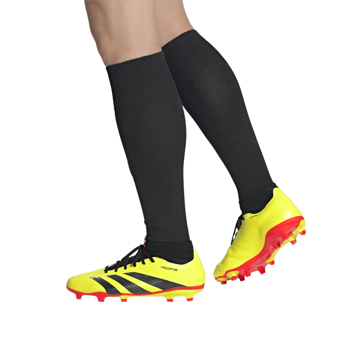 adidas Predator League Sock Firm Ground Junior Soccer Cleat IG7773 Yellow/Black/Solar Red