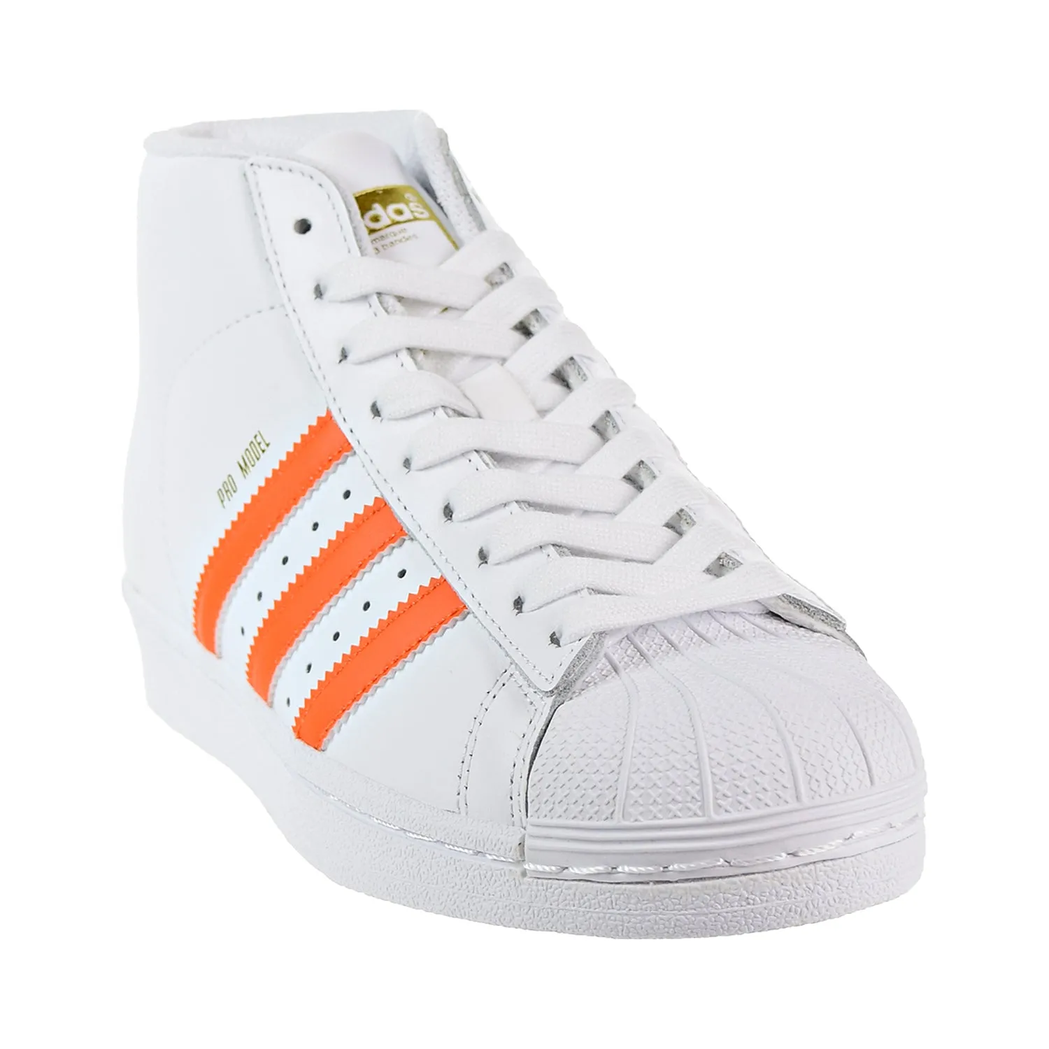 Adidas Pro Model Big Kids' Shoes Footwear White/Energy Orange/Gold Metallic