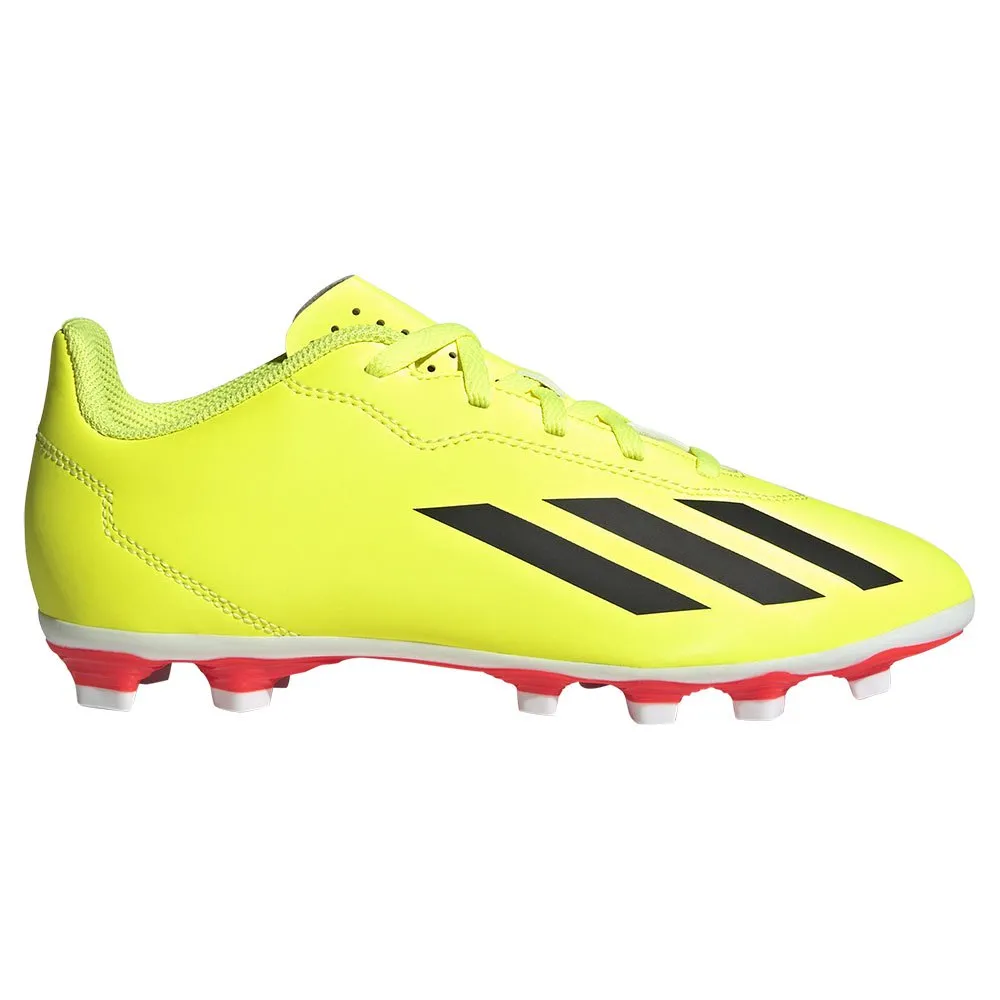 Adidas X Crazyfast Club Flexible Ground Junior Soccer Cleat IF0717 Solar Red/White/Neon Green