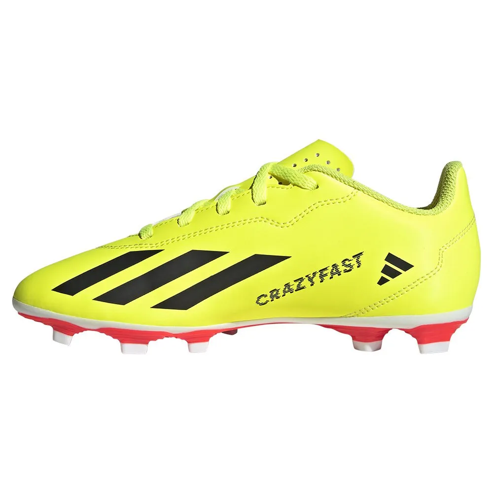 Adidas X Crazyfast Club Flexible Ground Junior Soccer Cleat IF0717 Solar Red/White/Neon Green