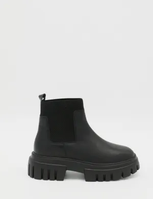 Agora platform chelsea boots in black leather womens shoes