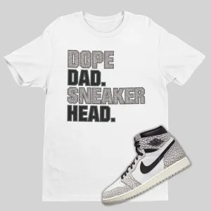 Air Jordan 1 Retro High OG White Cement  Matching Shirt