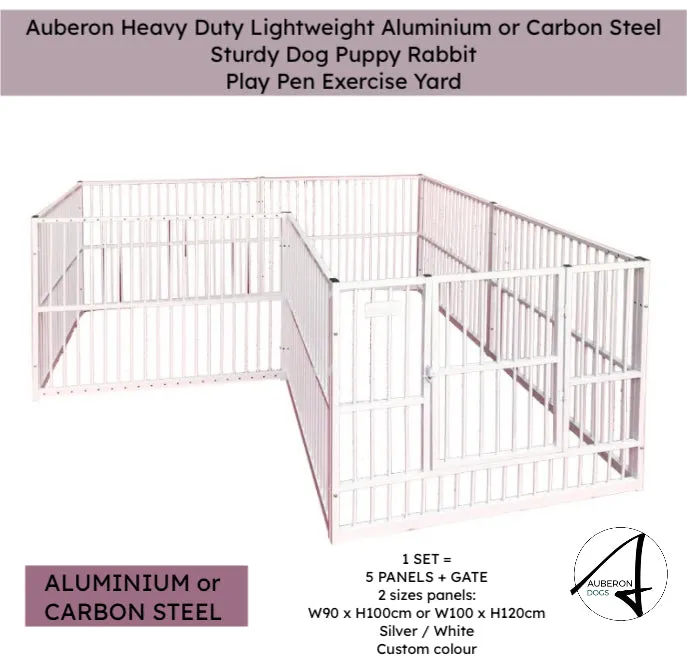 Aluminium or Carbon Steel Dog Puppy Rabbit Play Pen Exercise Yard Strong & Sturdy