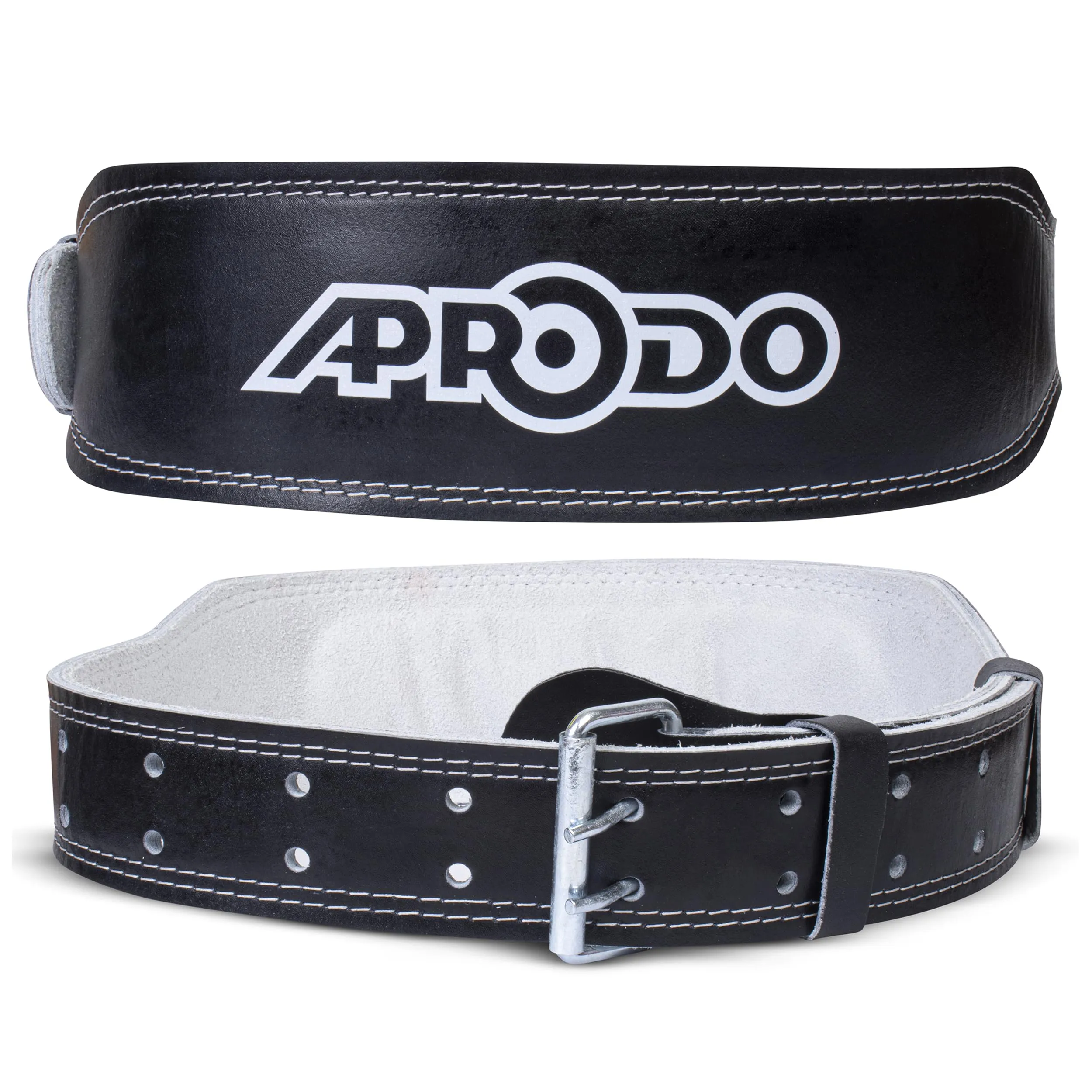 APRODO 4’’ Inch Wide Genuine Leather Weightlifting Belt Back Support Power Training Belt GYM Fitness Equipment Workout Exercise Powerlifting Squat Gym Belt For MEN AND WOMEN