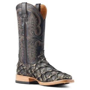 ARIAT MEN'S DEEP WATER DISTRESSED | BLACK PIRARUCI / ANCIENT BLACK BOOTS