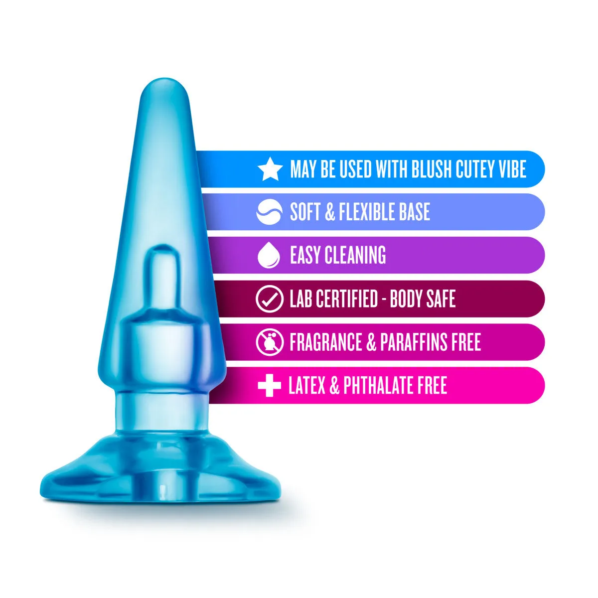 B Yours By Blush® | Basic Blue 4-Inch Anal Plug