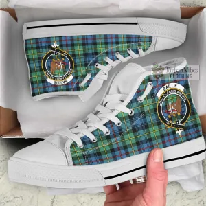 Baillie Ancient Tartan High Top Shoes with Family Crest