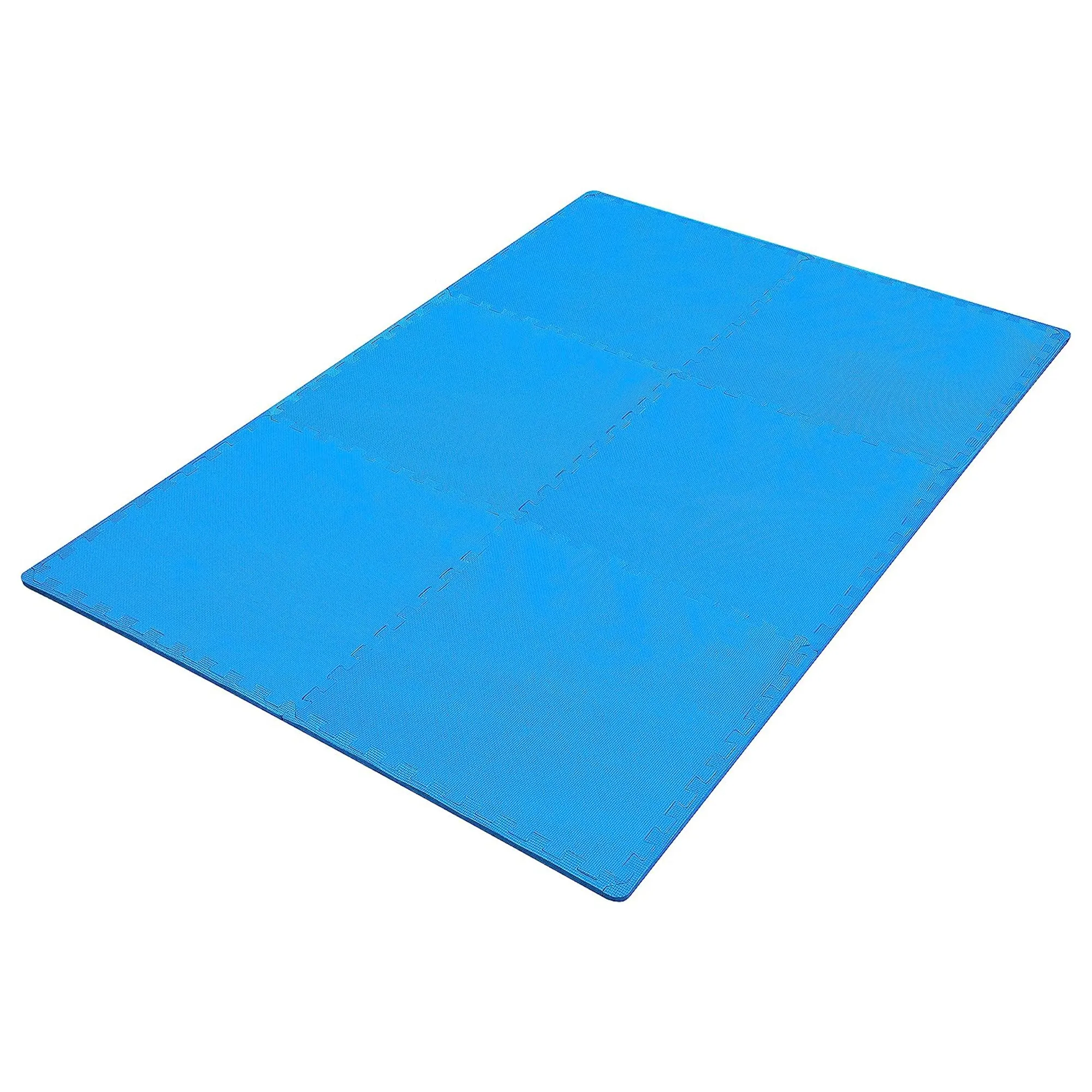 BalanceFrom Fitness 24 Sq Ft Interlocking EVA Foam Exercise Mat Tiles, Blue