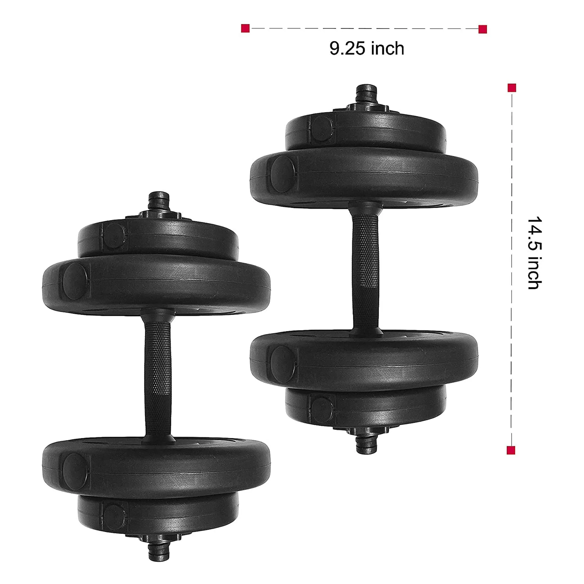 BalanceFrom Fitness 40 Pound All Purpose Weight Dumbbell Set, 14 Item, Black