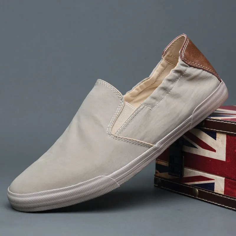 Baoda British Low-top Slip-On Canvas Shoes Men's Lazy Casual Loaf Men's Shoes Soft Sole Old Beijing Shoes