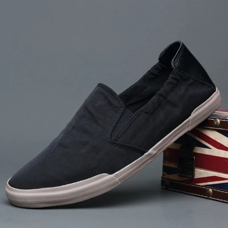 Baoda British Low-top Slip-On Canvas Shoes Men's Lazy Casual Loaf Men's Shoes Soft Sole Old Beijing Shoes