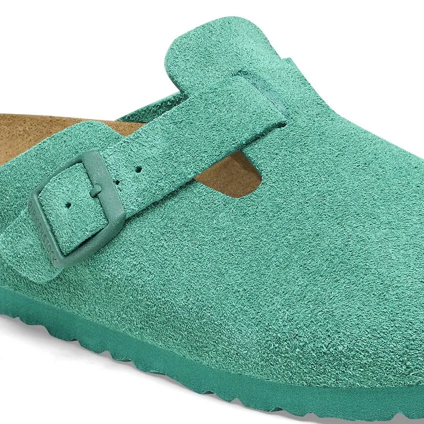 BIRKENSTOCK Women's Boston Suede Leather (Digital Green - Narrow Fit)