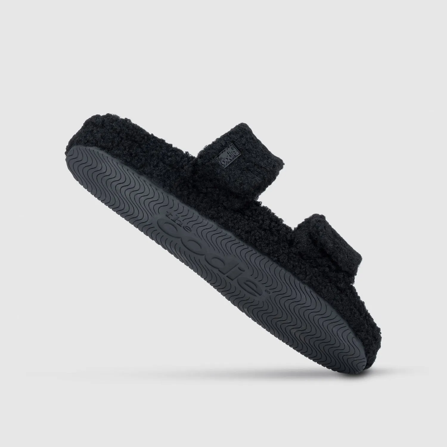 Black Two Strap Sherpa Slide