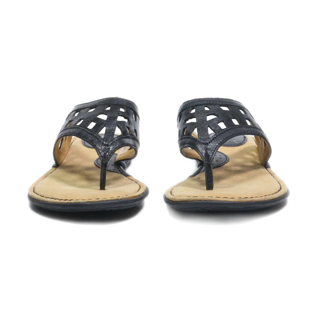 B.O.C Flat Sandals Canvas Black Colour For Women