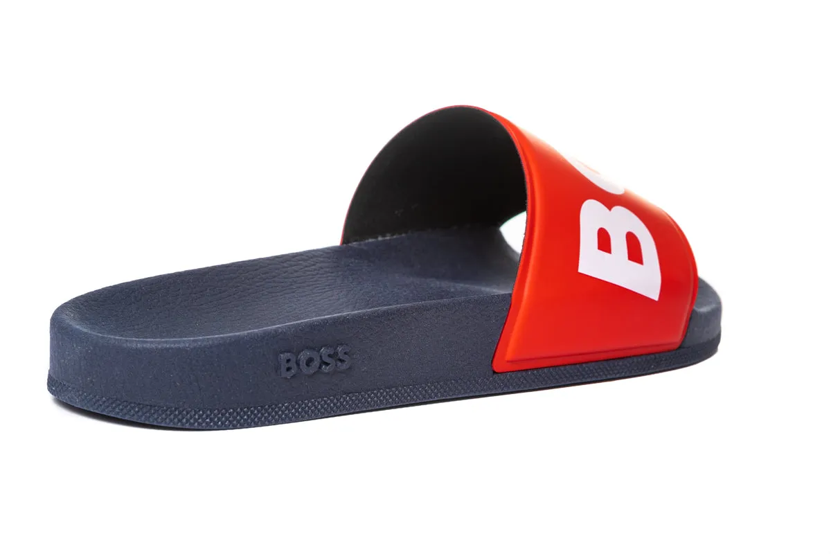 BOSS Sean_Slid_lgpr Slide in Navy & Red