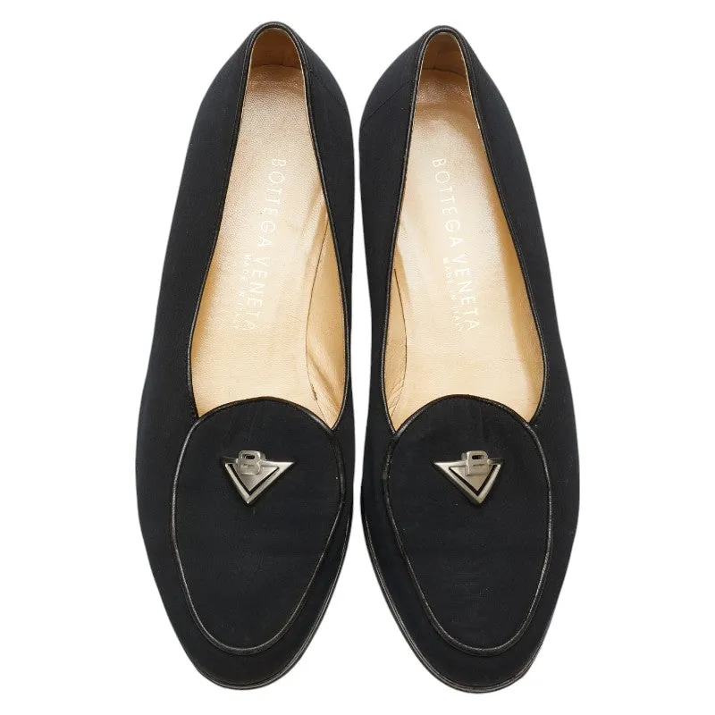 Bottega Veneta Nylon Leather Logo Loafers