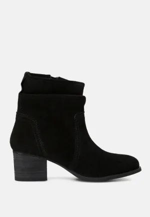 Bowie Stacked Heel Leather Boots