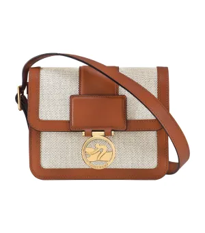 Box-Trot Toile Crossbody Bag S Cognac