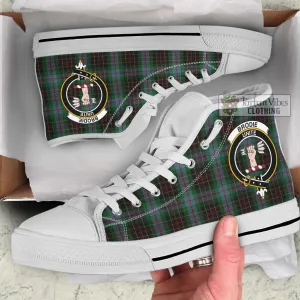 Brodie Hunting Tartan High Top Shoes with Family Crest