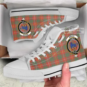 Bruce Ancient Tartan High Top Shoes with Family Crest