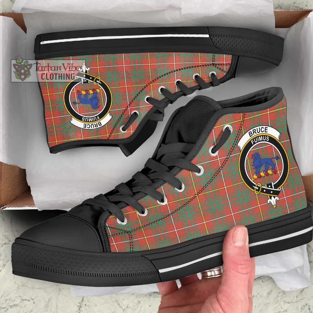 Bruce Ancient Tartan High Top Shoes with Family Crest