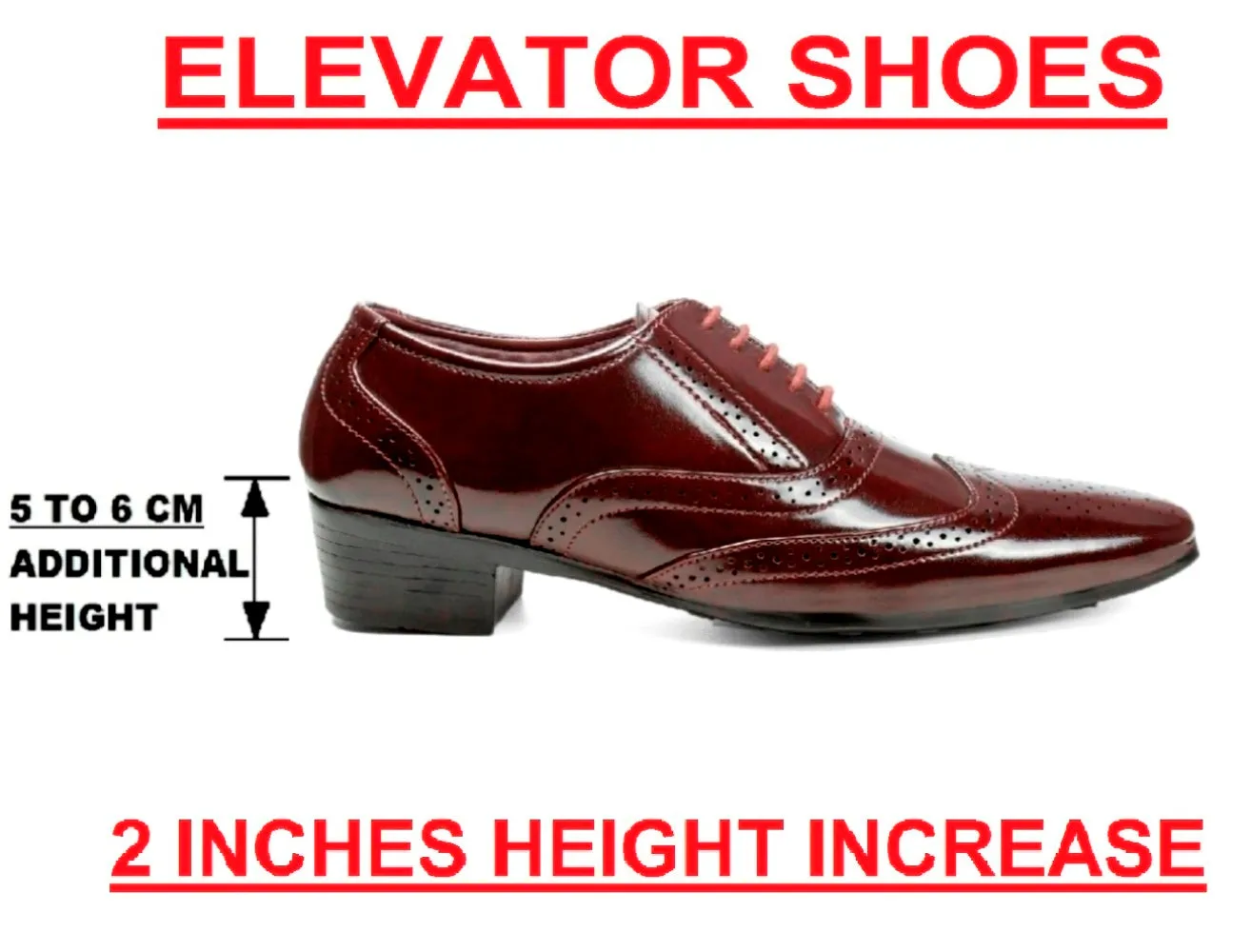 BXXY  Height Increasing Formal And Office Wear Brogue Shoes For Men