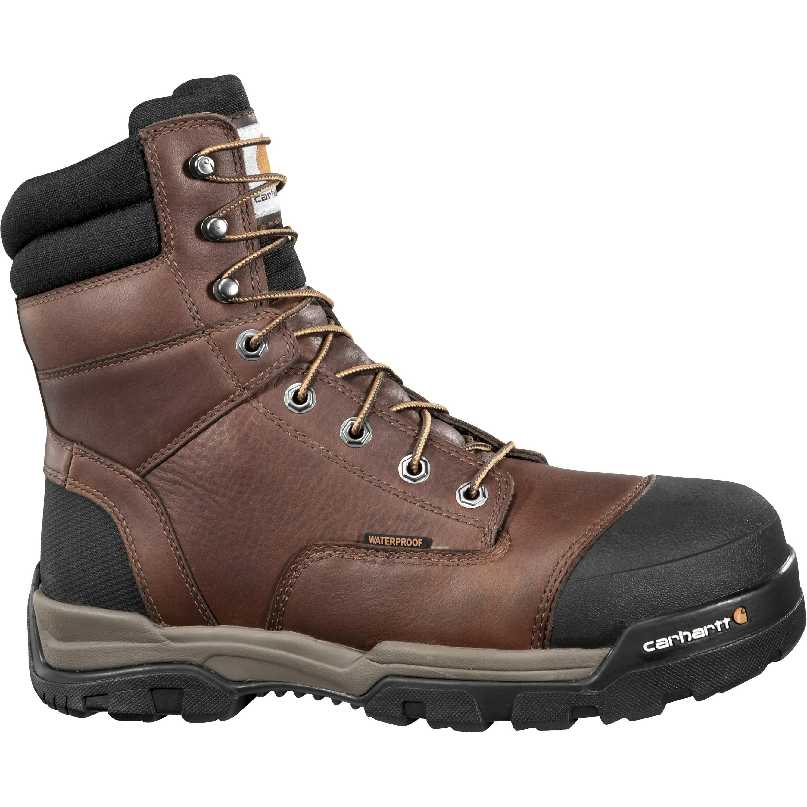 Carhartt Men's Ground Force 8" Comp Toe WP Work Boot - Brown - CME8355