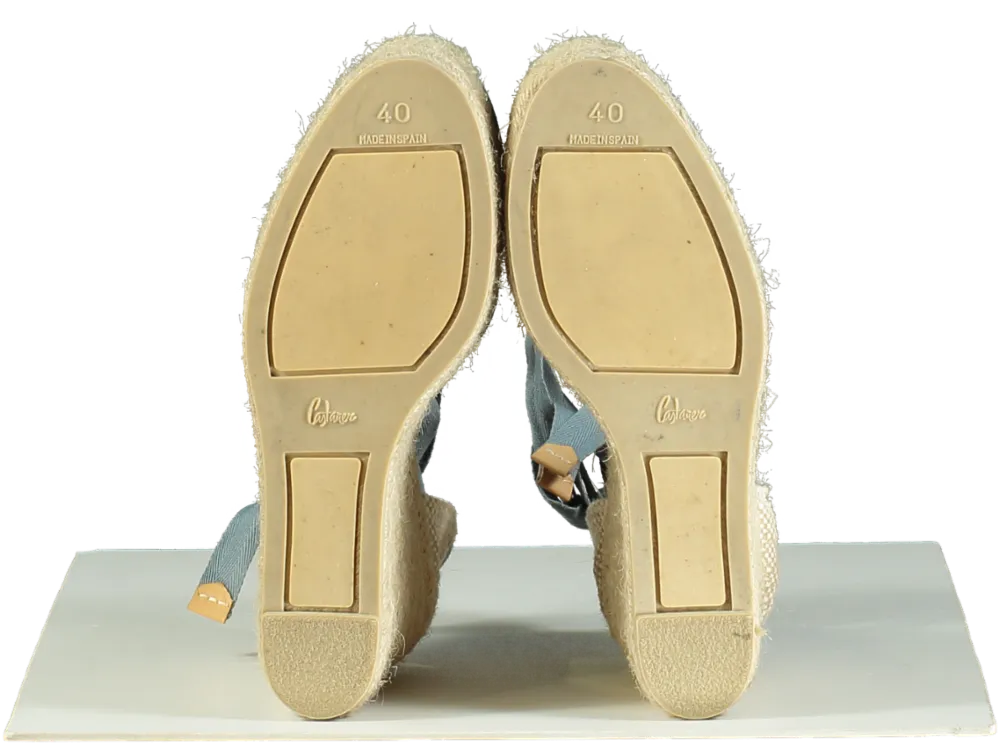 Castaner Blue Carina Espadrille Wedges UK 7