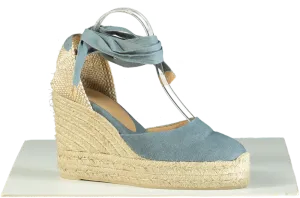 Castaner Blue Carina Espadrille Wedges UK 7