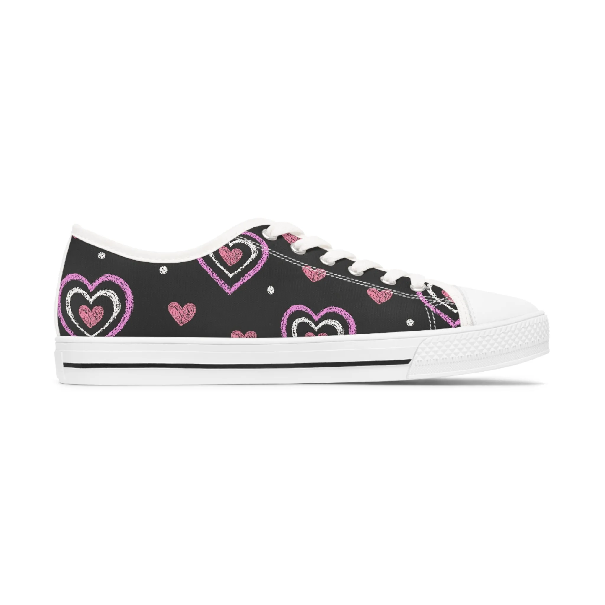 Chalk Hearts Women's Low Top Sneakers