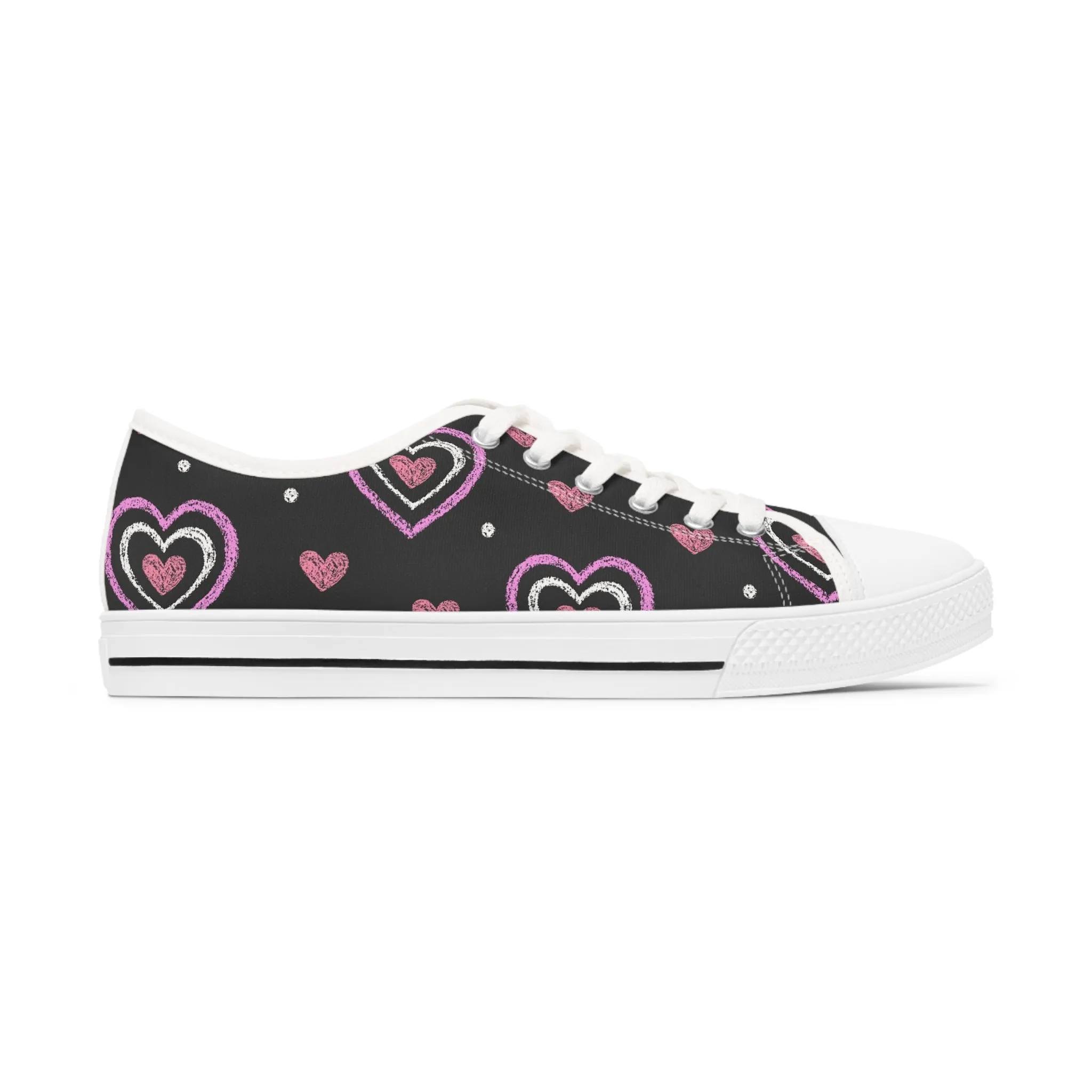 Chalk Hearts Women's Low Top Sneakers