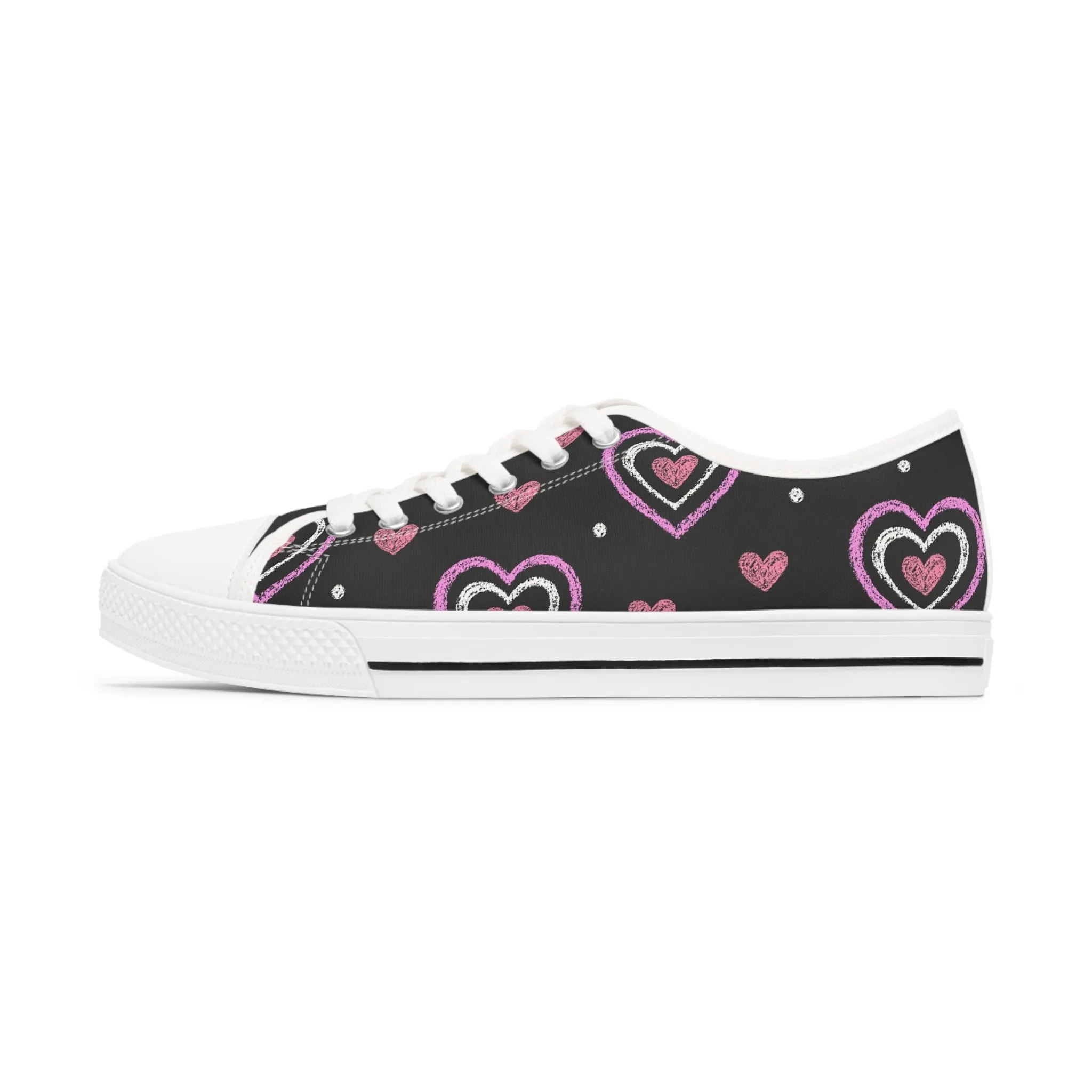 Chalk Hearts Women's Low Top Sneakers