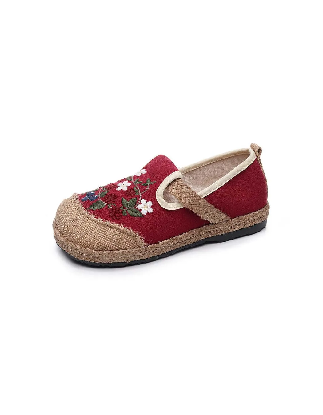 Chinese Style Embroidery Flower Linen Shoes