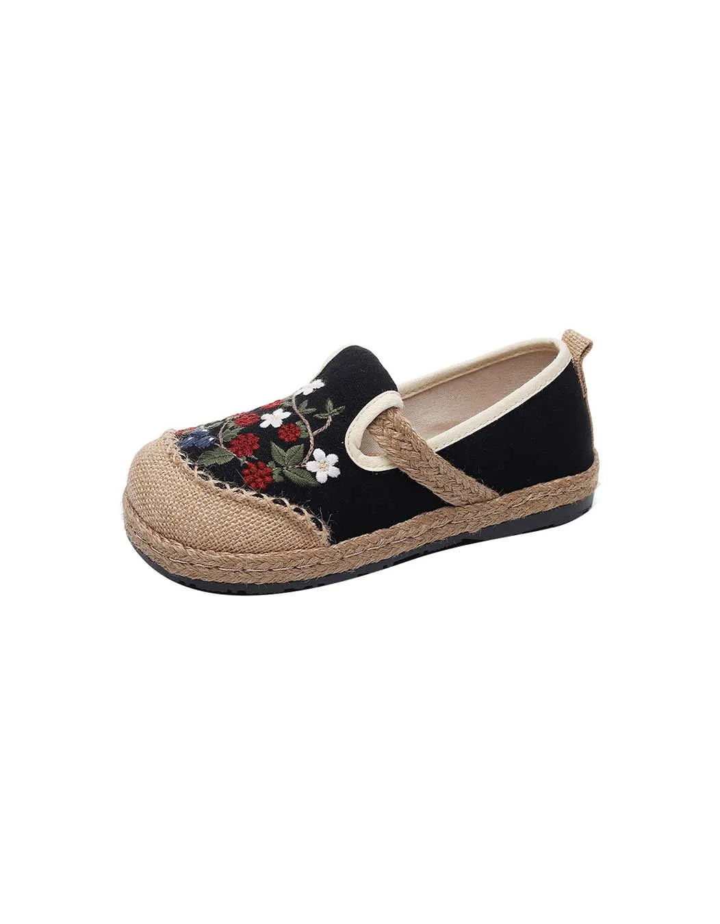 Chinese Style Embroidery Flower Linen Shoes