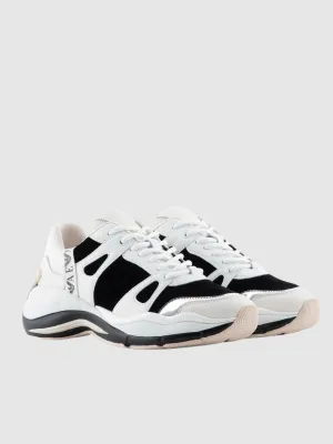 Chunky, leather sneakers with velvet details EA