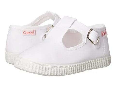 Cienta White T-Strap