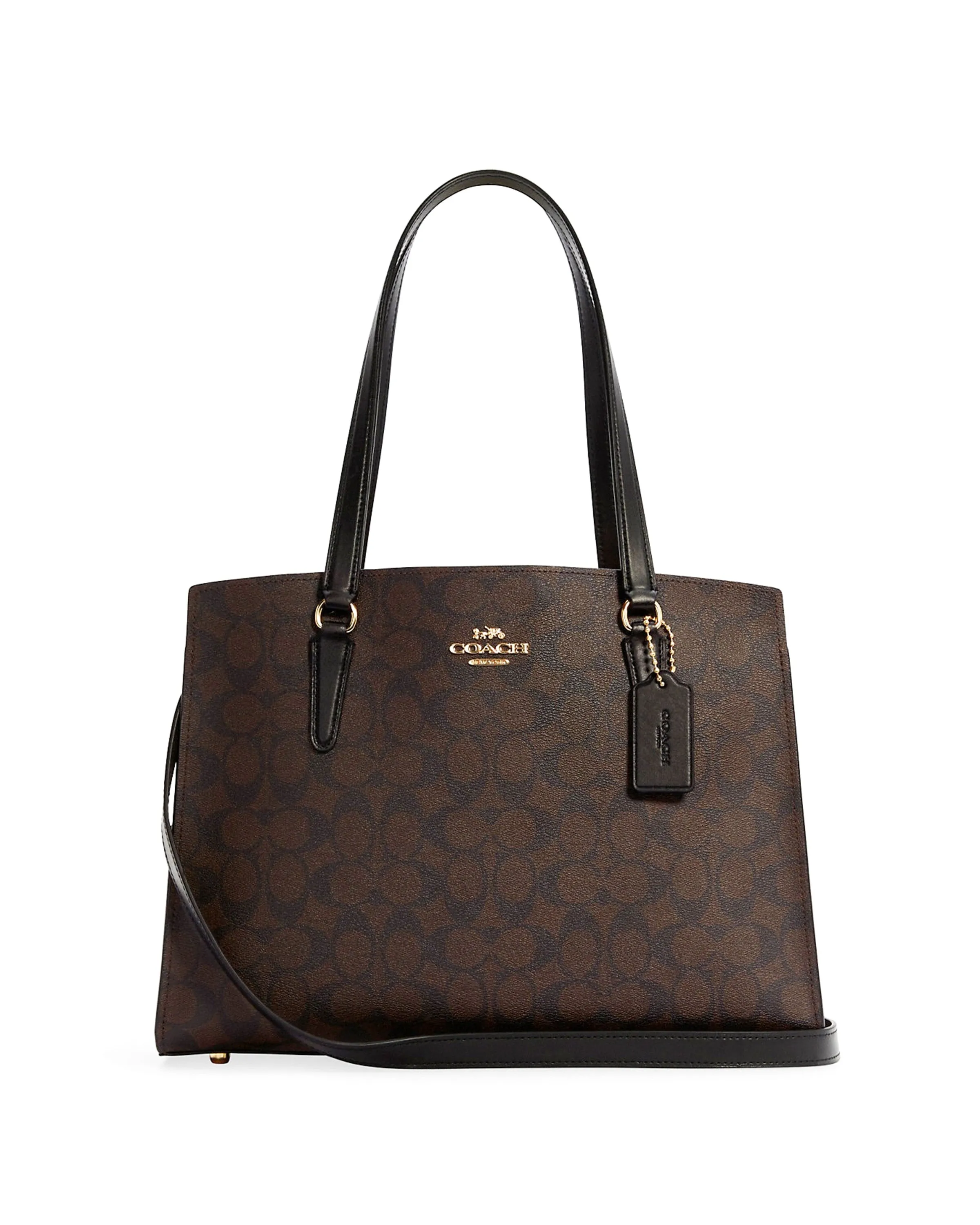 Coach Women's Brown & Black Tatum Carryall In Signature Canvas